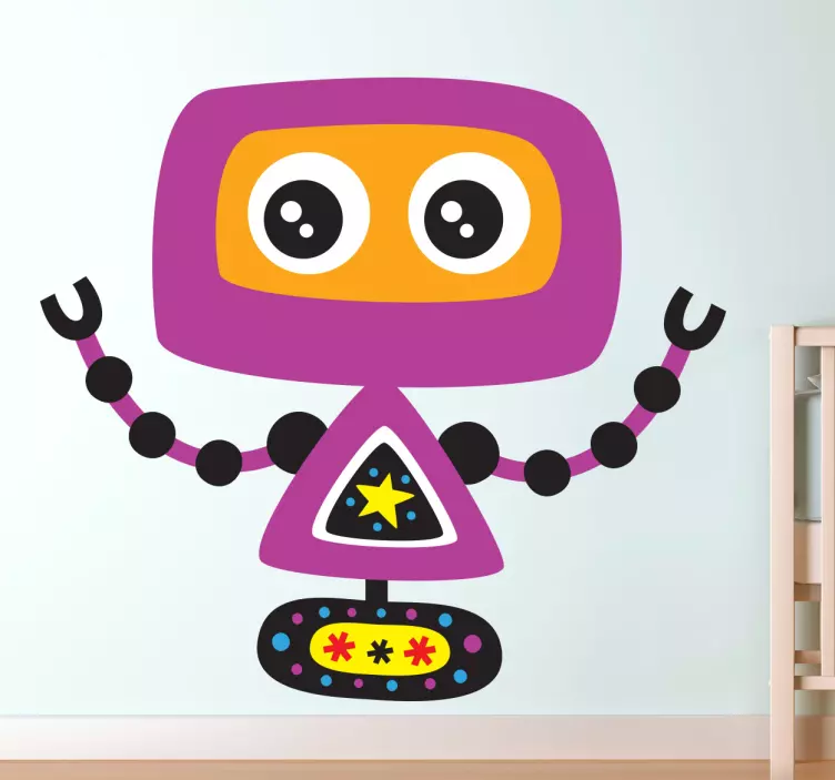 Sticker robot kind paars - TenStickers