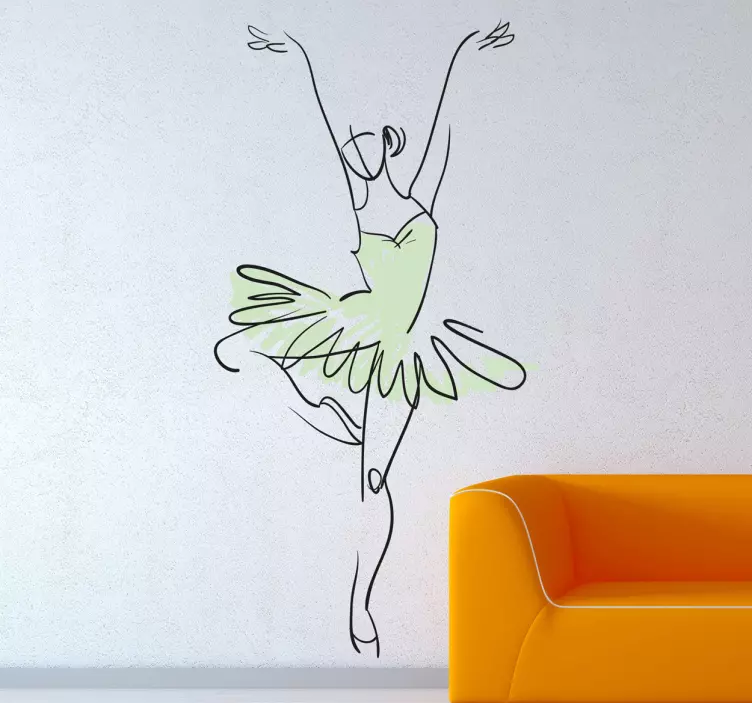 Sticker schets ballerina - TenStickers