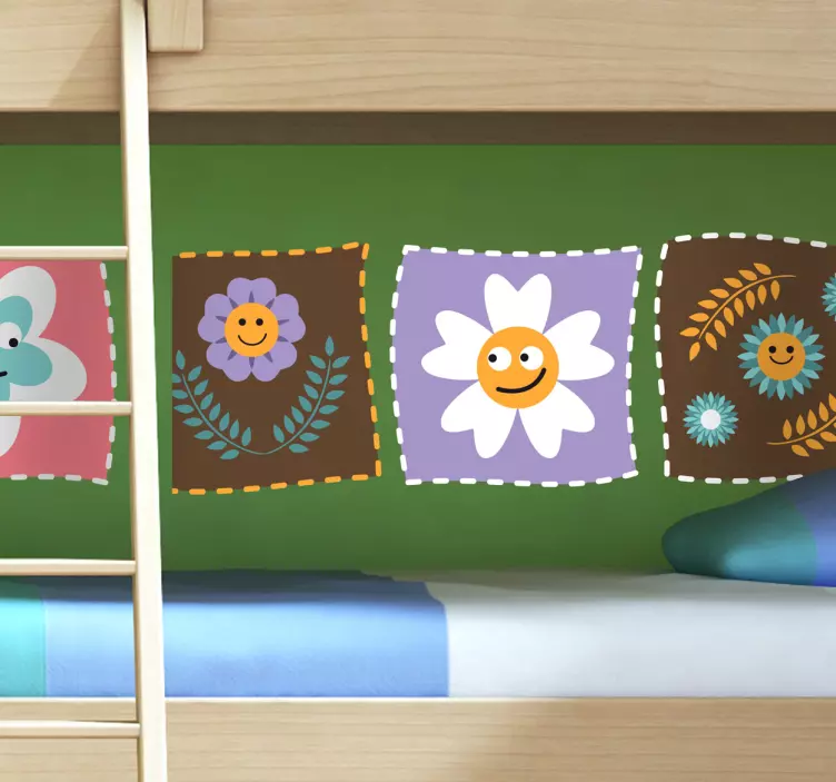 Sticker set bloemen kinderkamer - TenStickers