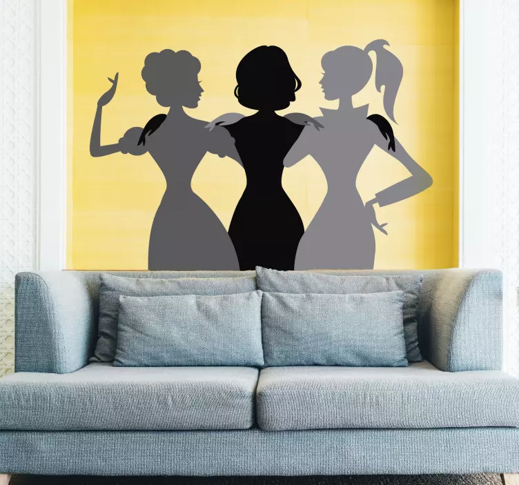 sticker silhouette girls band - TenStickers
