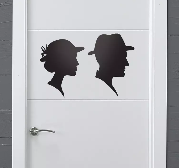 Sticker Silhouette Man en Vrouw - TenStickers