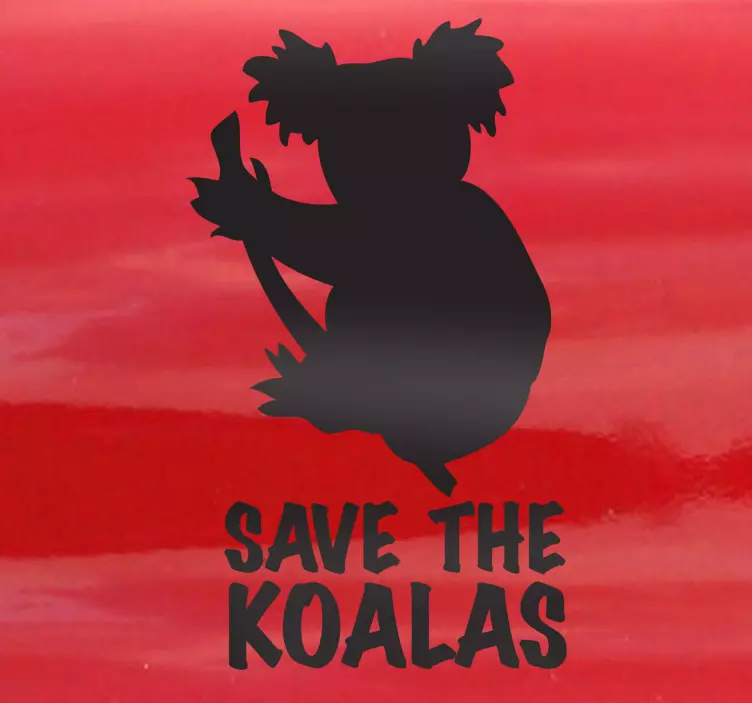 Sticker Silhouette Save the Koalas - TenStickers