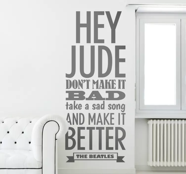 Sticker songtekst Hey Jude Beatles - TenStickers