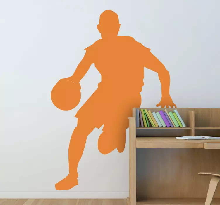 Sticker sport basketbalspeler dribbelen - TenStickers