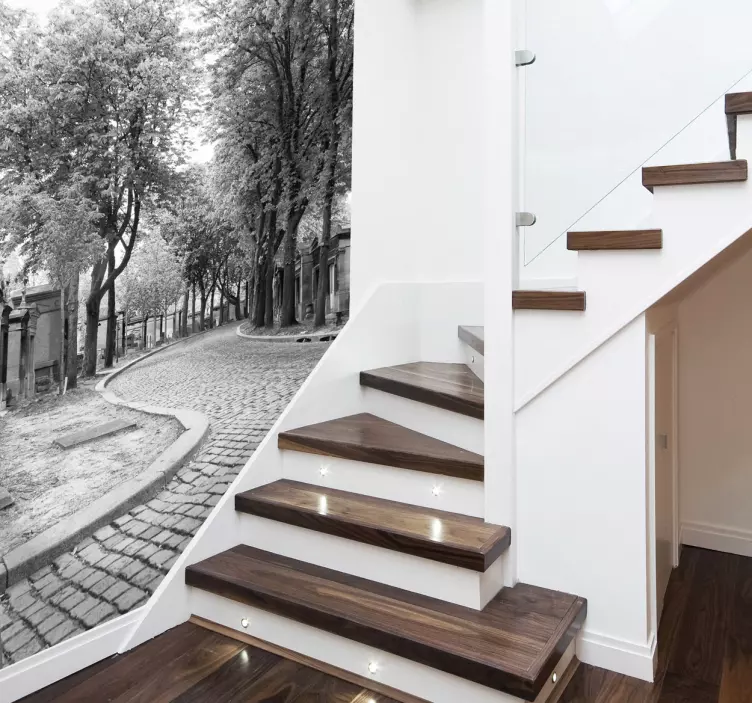 Sticker straat bomen - TenStickers