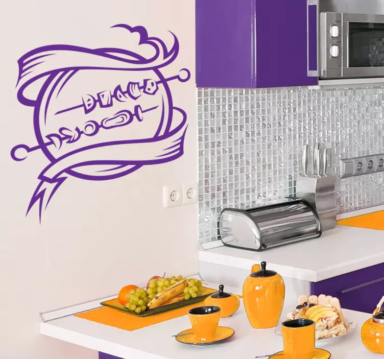 Sticker symbool bbq stokjes - TenStickers