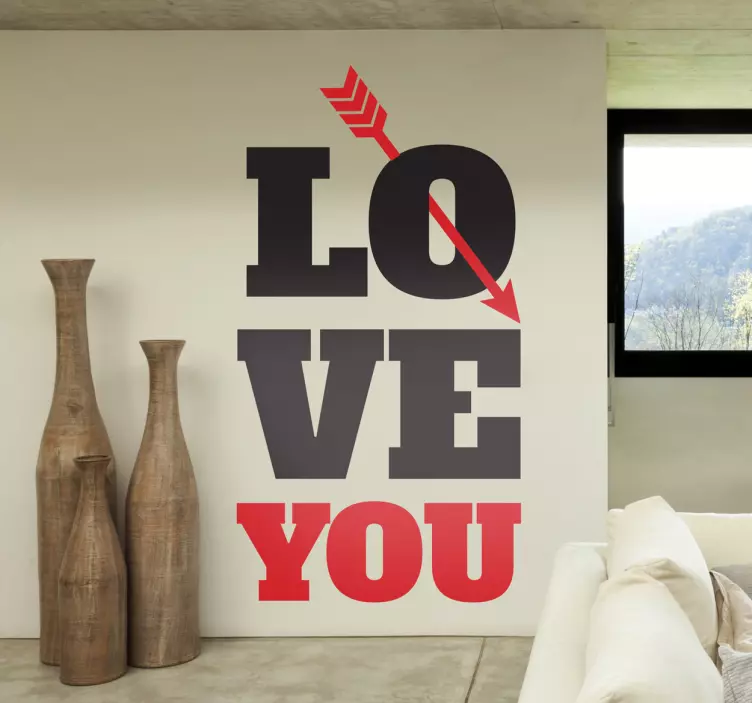 Muursticker tekst Love You - TenStickers