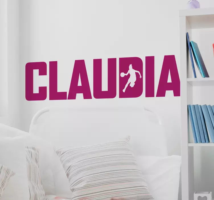 Sticker tekst Naamsticker basketbal kinderkamer - TenStickers