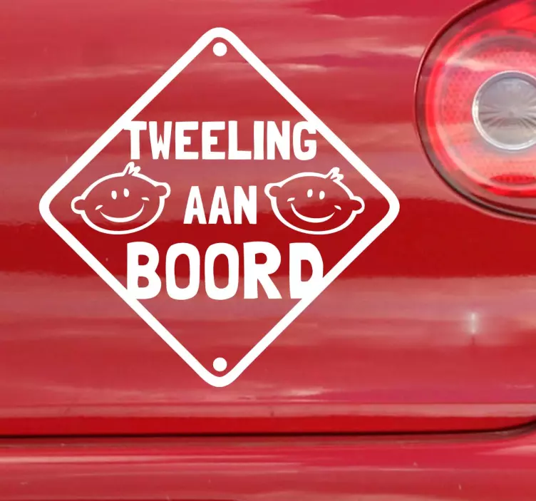 Sticker tweeling aan boord - TenStickers