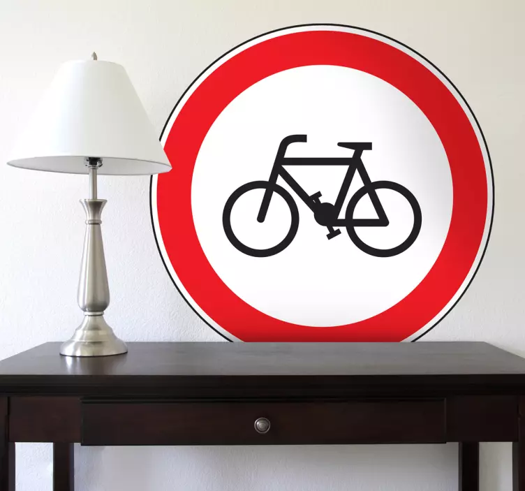 Sticker verboden fietsers - TenStickers
