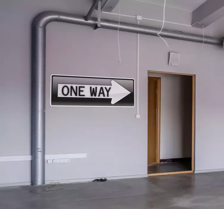 Sticker verkeersbord pijl One Way - TenStickers