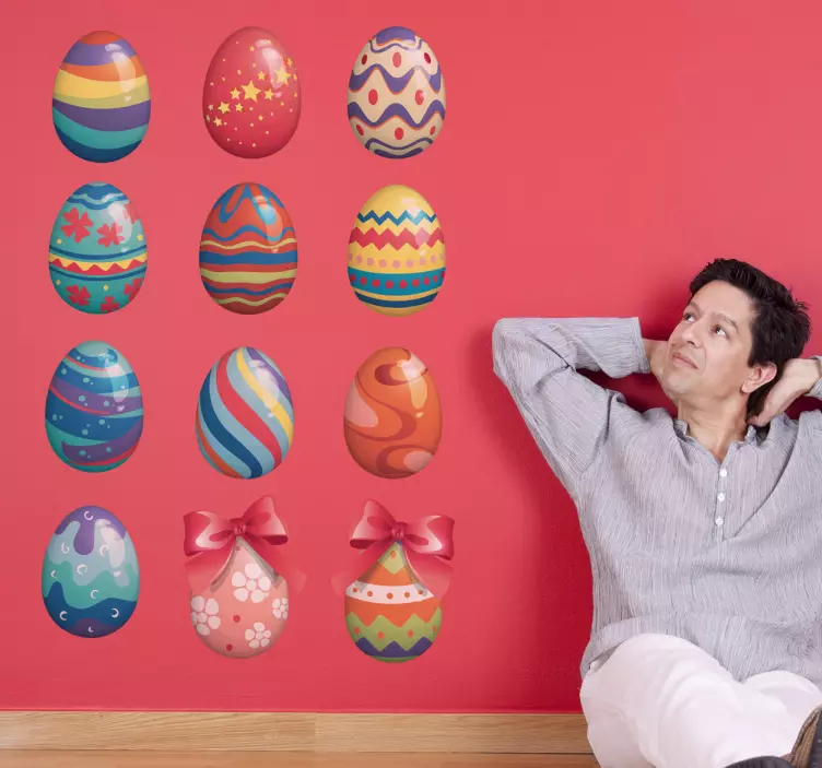 Sticker versierde paas eieren - TenStickers