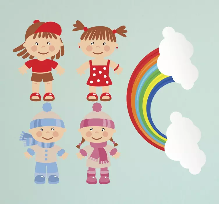 Sticker verzameling kinderen regenboog - TenStickers