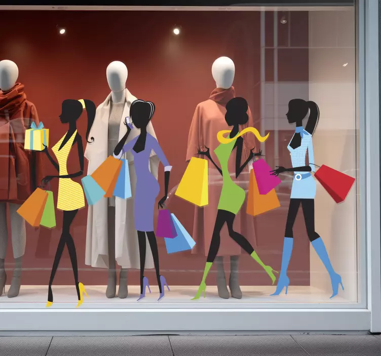 Sticker vriendinnen shoppen winkelen solden - TenStickers