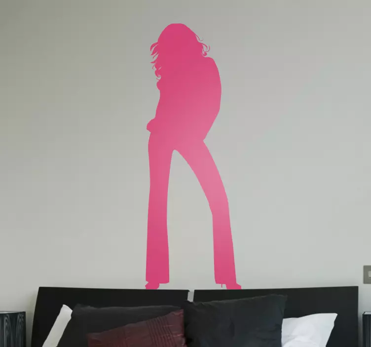 Sticker vrouw silhouette roze - TenStickers
