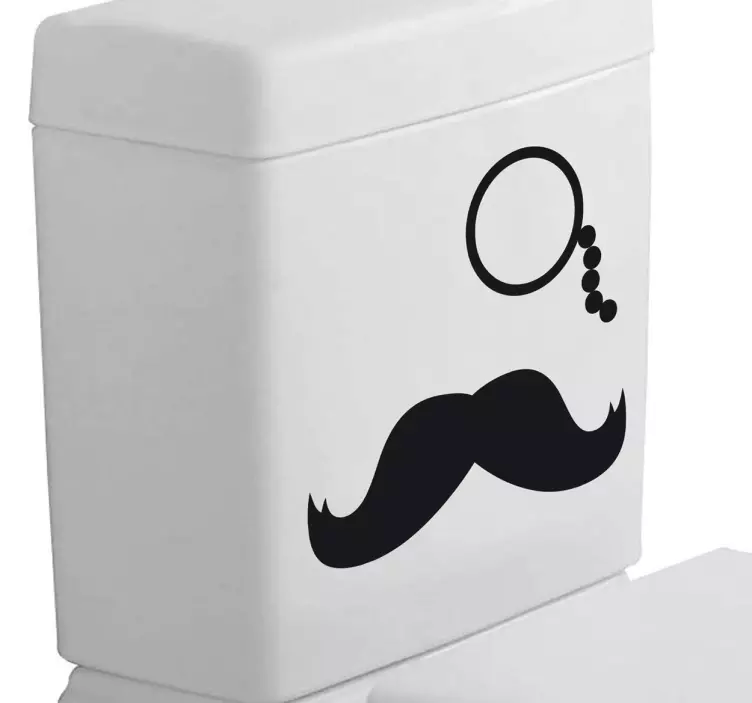 Sticker WC snor oogglas monocle - TenStickers