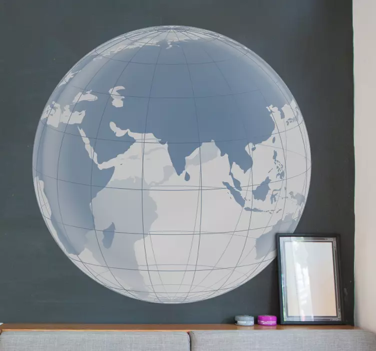 Sticker wereld bol transparant Indische oceaan - TenStickers