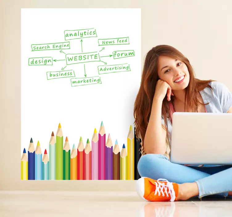 Sticker whiteboard kleurtjes - TenStickers