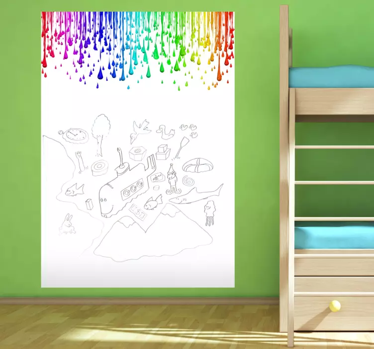Sticker whiteboard verfdruppels - TenStickers