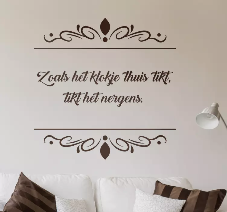 Muursticker woonkamer met zoals het klokje - TenStickers