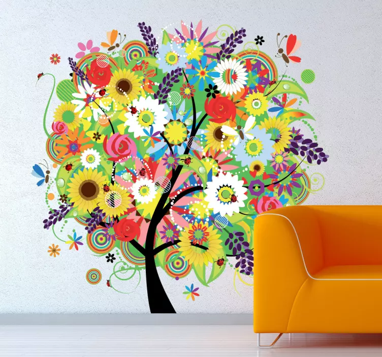 Sticker zomer gekleurde bloemen - TenStickers