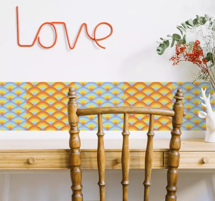 Stickerrand kaleidoscoop bloemen - TenStickers