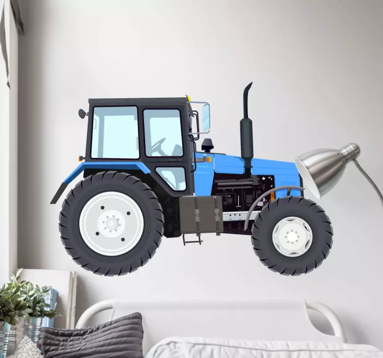 Muurstickers Blauwe moderne tractor - TenStickers