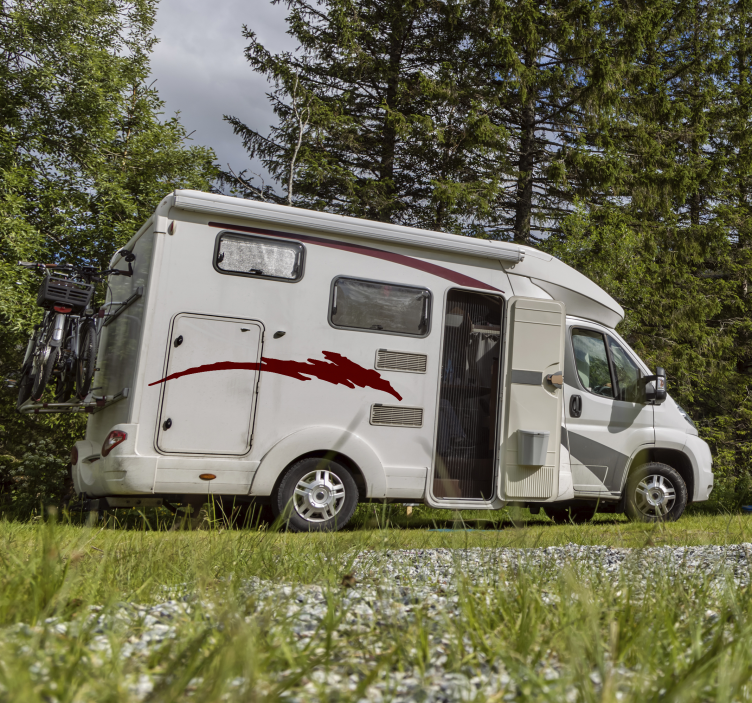 caravan stickers Decoratieve zij caravan - TenStickers