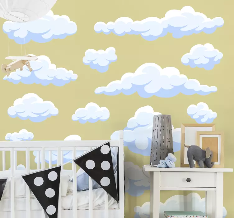 Muurstickers kinderkamer Realistische wolken - TenStickers