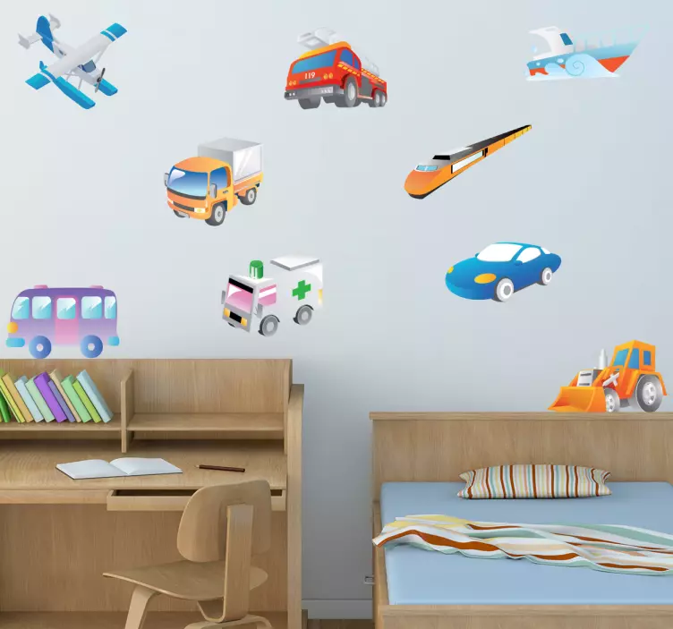 Stickers kinderkamer voertuigen - TenStickers
