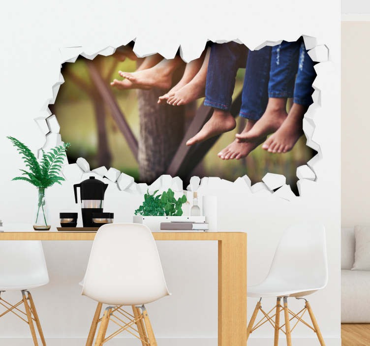 3D muursticker woonkamer met foto gepersonaliseerd - TenStickers
