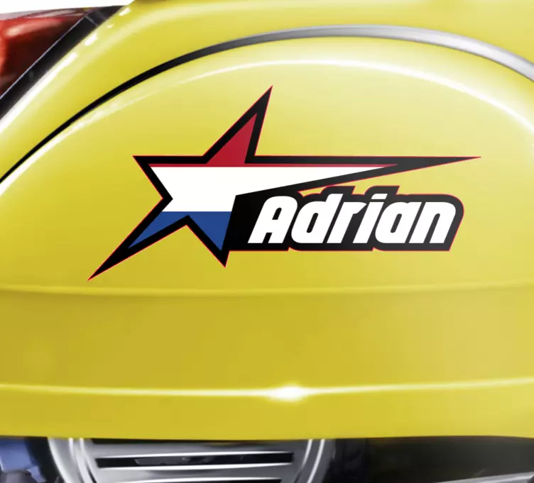 Motor stickers Nederlandse vlag en aangepaste naam - TenStickers