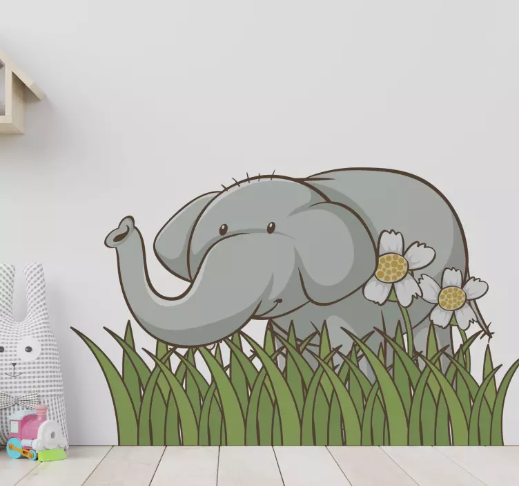 Meubelstickers Olifant in de tuin - TenStickers