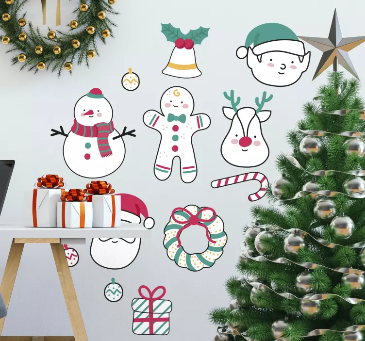 Stickers personages kerstmis - TenStickers
