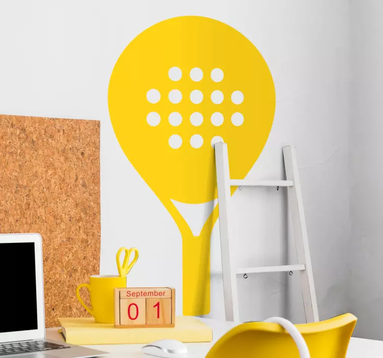 Muurstickers sport Eenkleurig padelracket - TenStickers