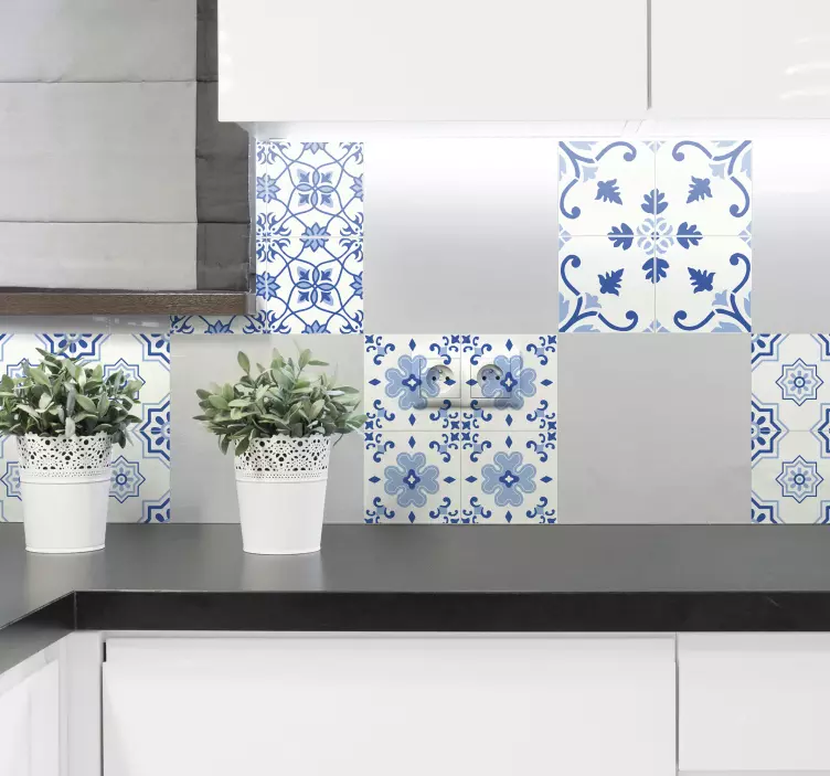 Tegelstickers keuken delfts blauw - TenStickers