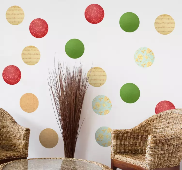 Stickers Kerstmis cirkelvormige figuren - TenStickers