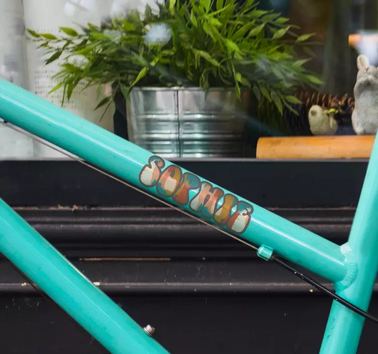 Fiets sticker met naam ronde letters - TenStickers
