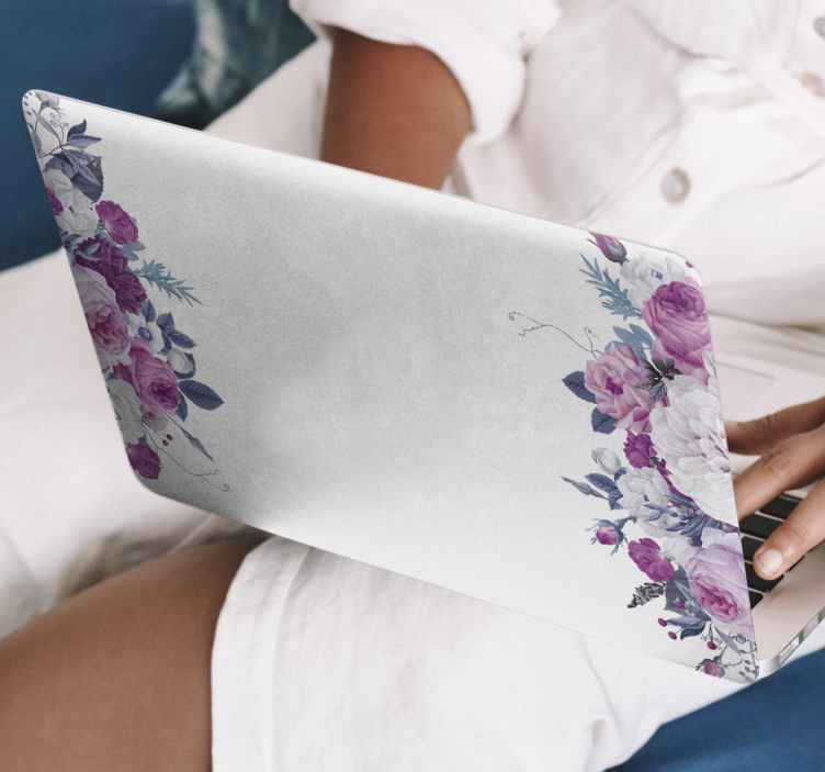 Laptop sticker Bloemenlijst - TenStickers