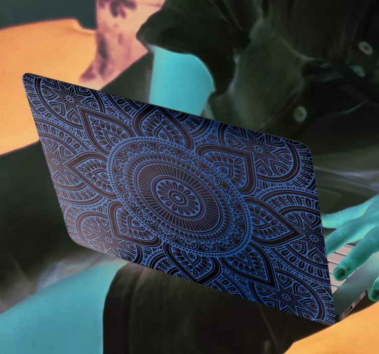 Laptop sticker Gouden mandala - TenStickers