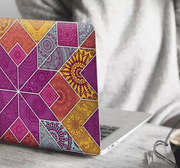 Laptop sticker mandala mozaïek - TenStickers