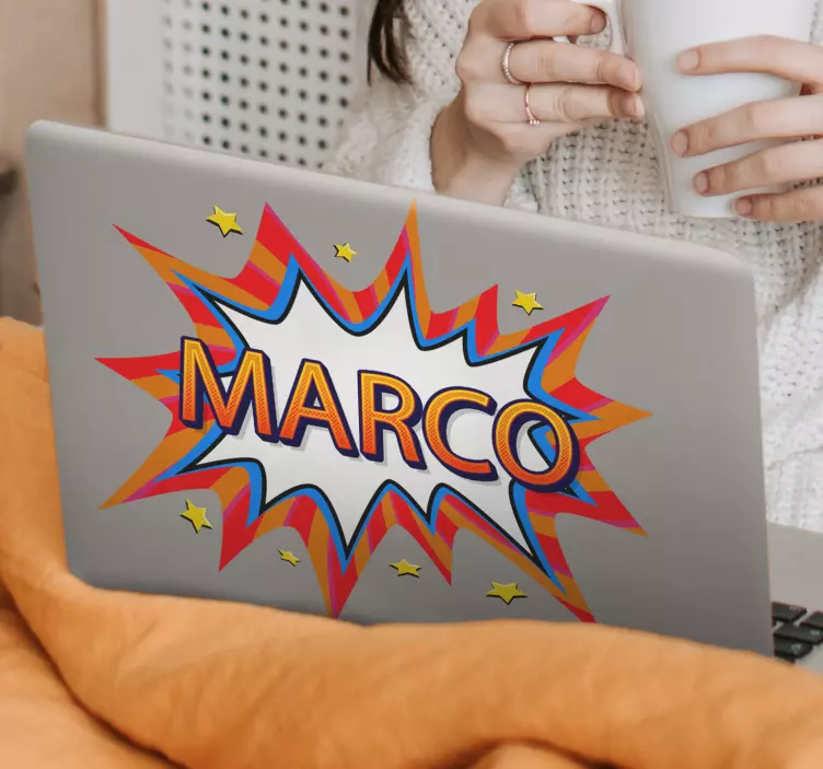 Laptop sticker Pop naam - TenStickers