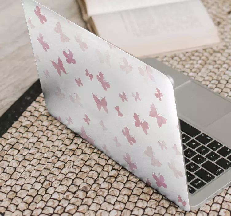 Laptop sticker Roze vlinders - TenStickers