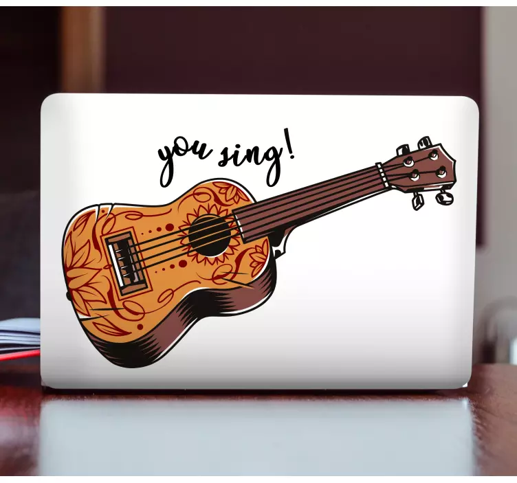 Laptop sticker Ukelele u zingt tekst - TenStickers
