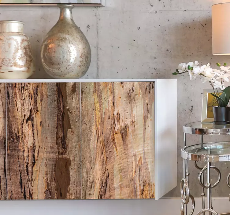 Meubel sticker bruine boomschors textuur - TenStickers