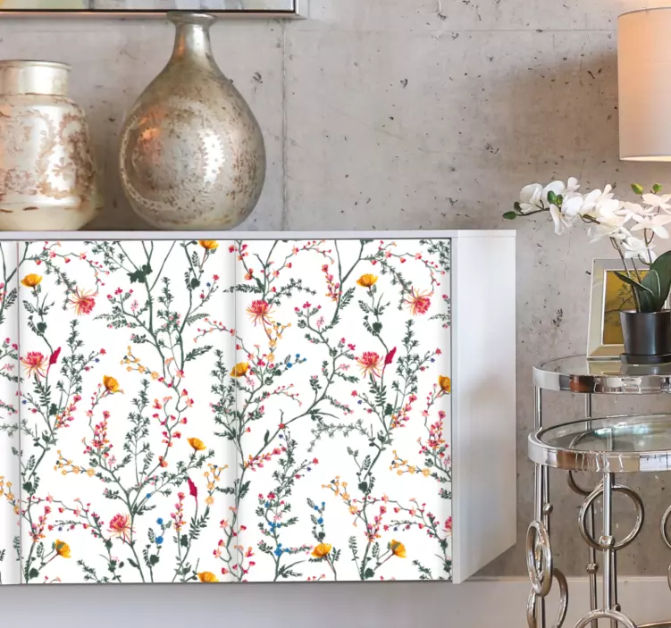 Dunne minimalistische tuinbloemen meubelsticker - TenStickers