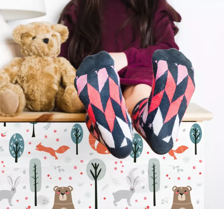 Meubel sticker noordse dierenvrienden - TenStickers