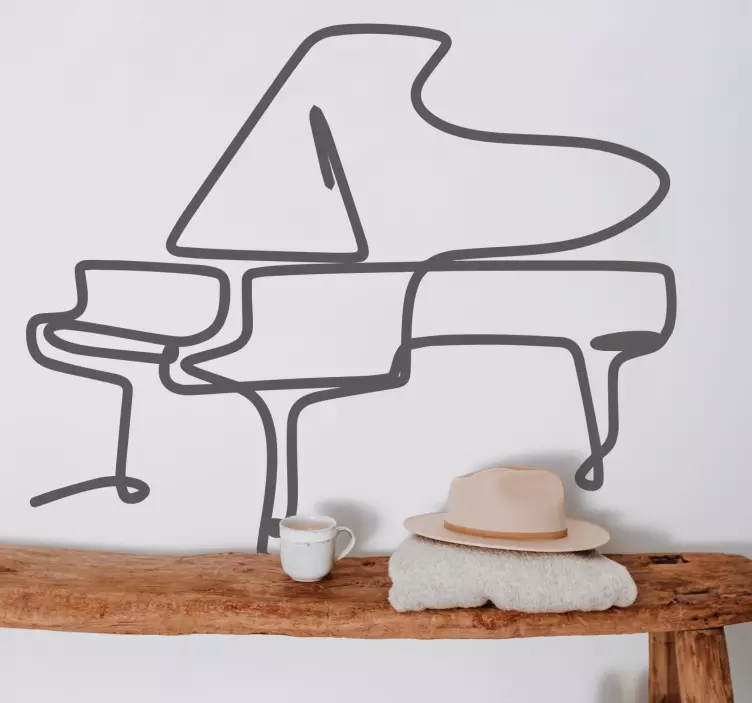 Stijlvol pianosilhouet sticker muzikaal - TenStickers