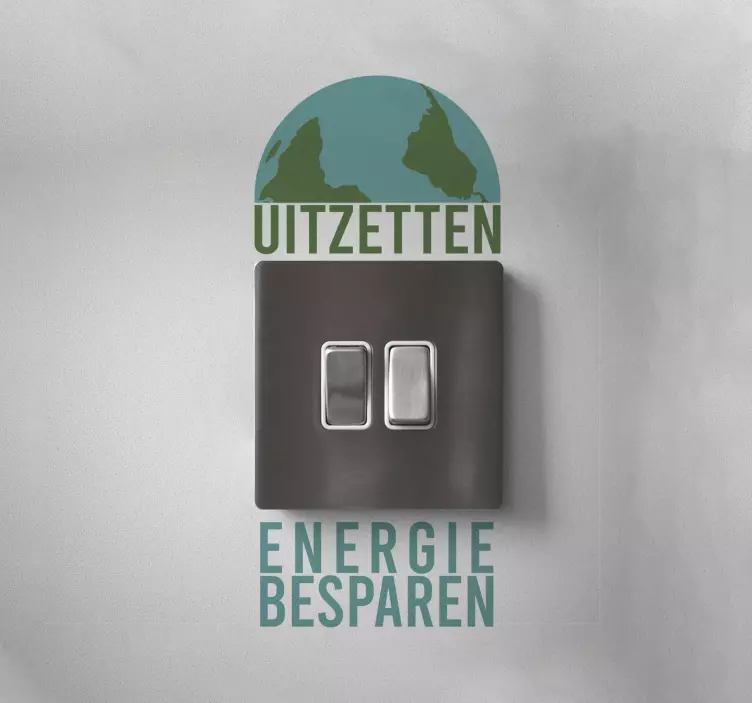 Stopcontact sticker energie besparen - TenStickers
