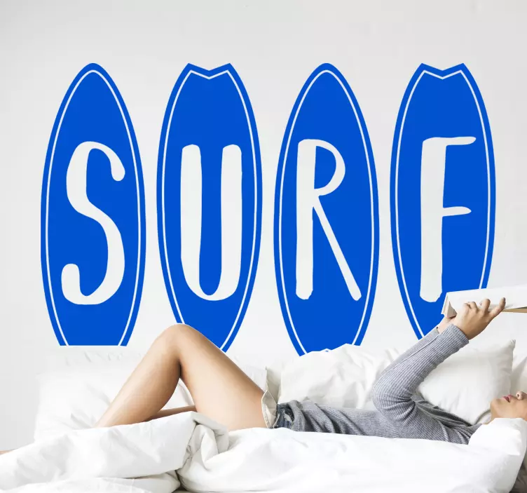 Surf in surfplanken zelfklevende sticker - TenStickers